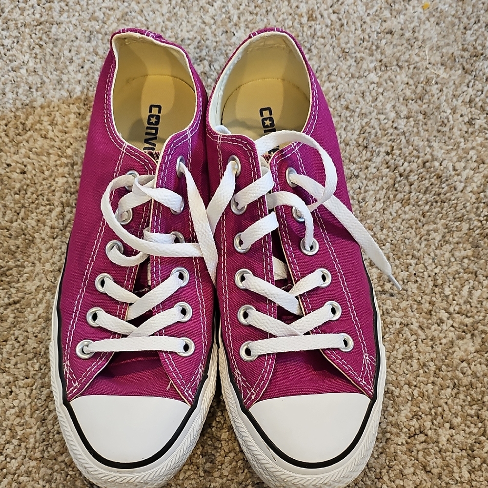Converse Fuchsia Canvas Sneakers with White Accents